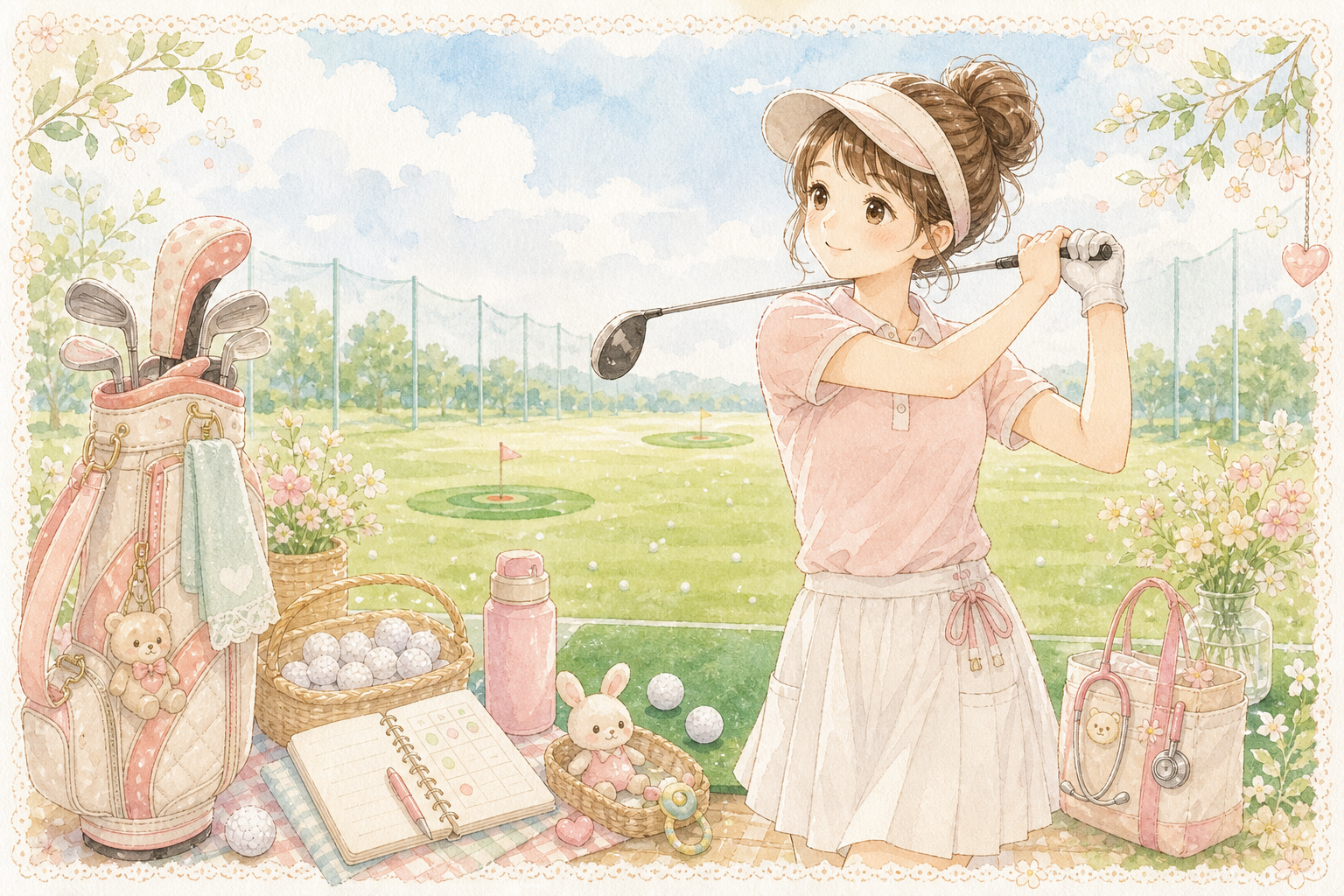 ゴルフ館の試打レビューイラスト