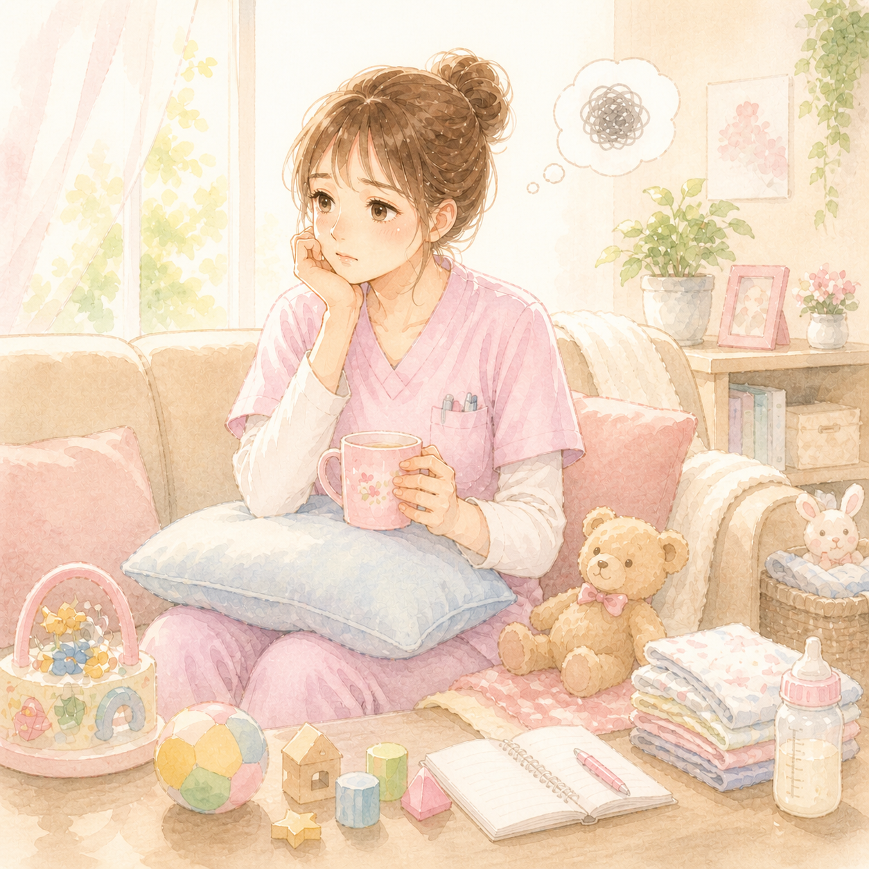 育休中の不安なイメージ